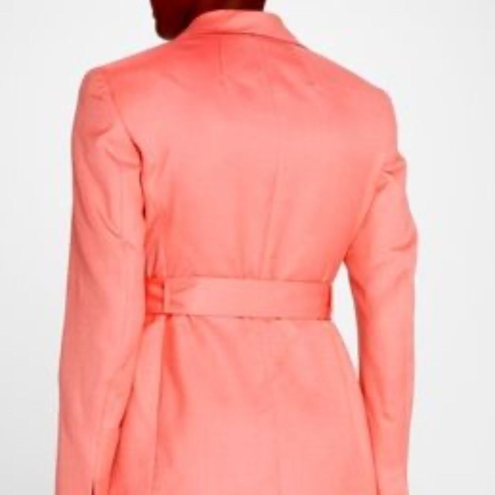 346 Brooks Brothers Salmon Pink Double Breasted Short Trench Sz 8